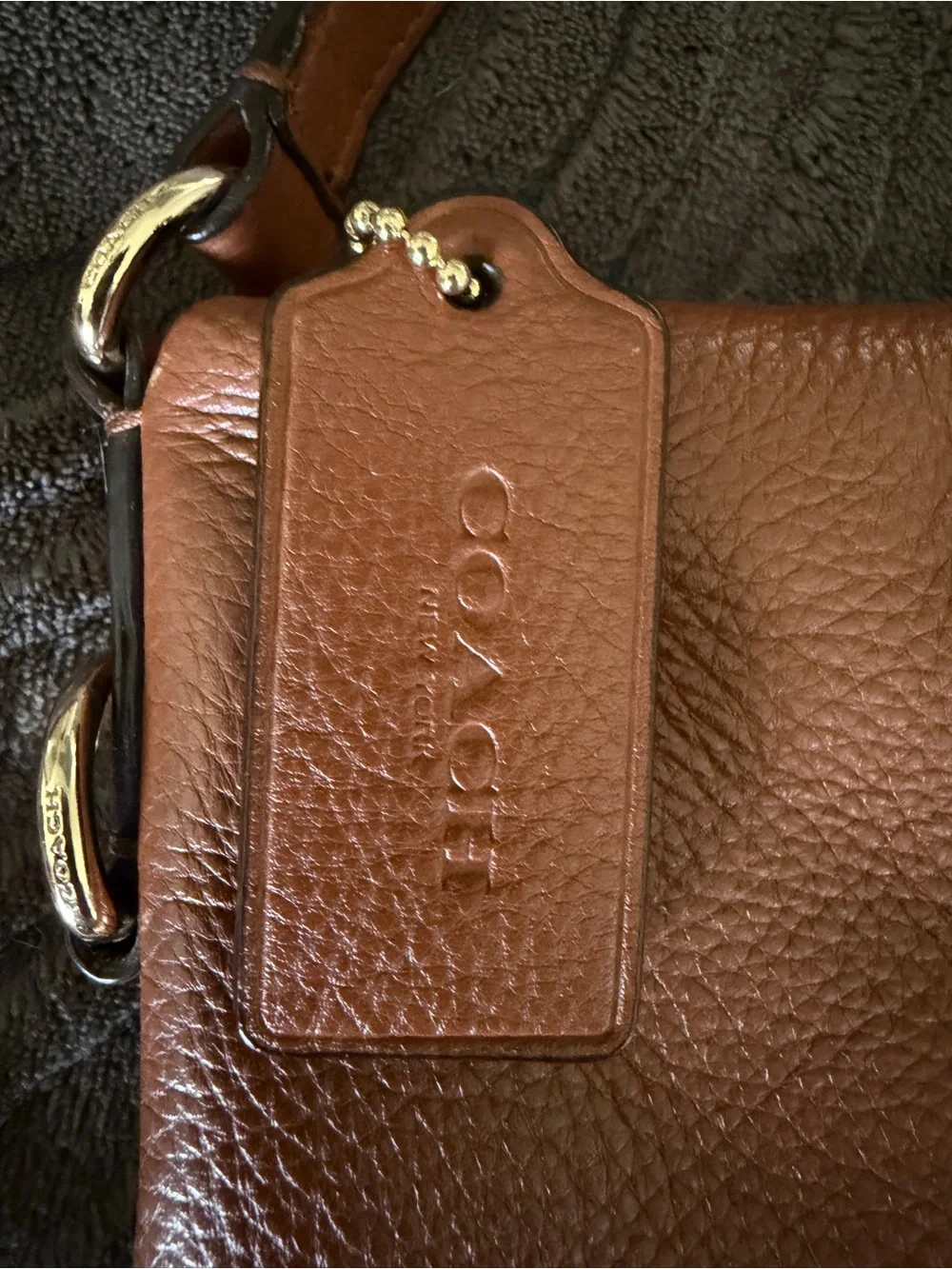 Coach Brown pebbled Leather Madison Isabelle purse